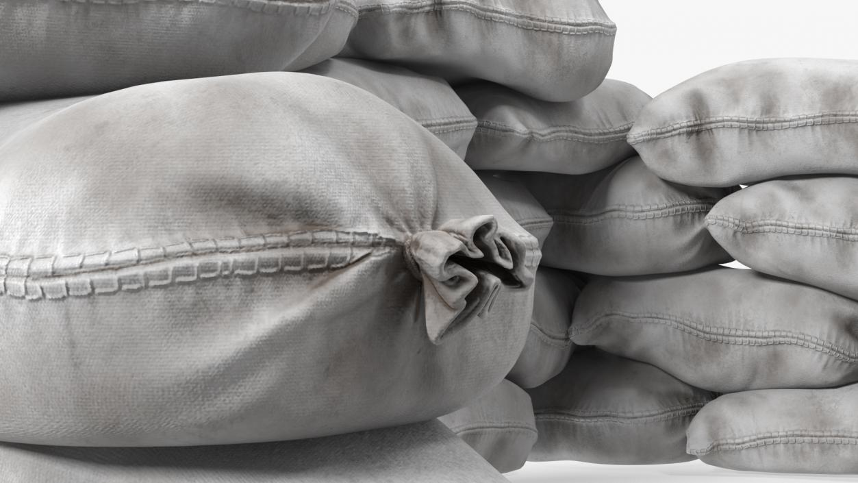 Sandbag Barricade White Dirty 3D model