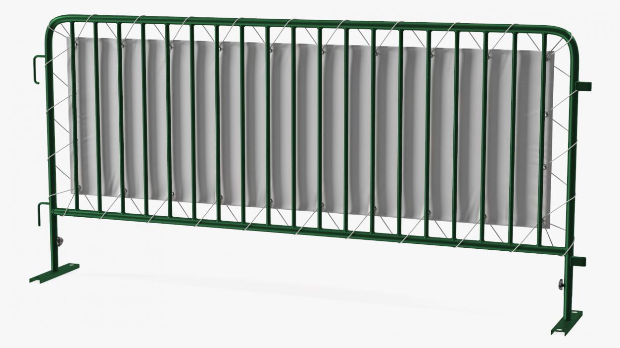 3D Green Interlocking Steel Barricade with Banner