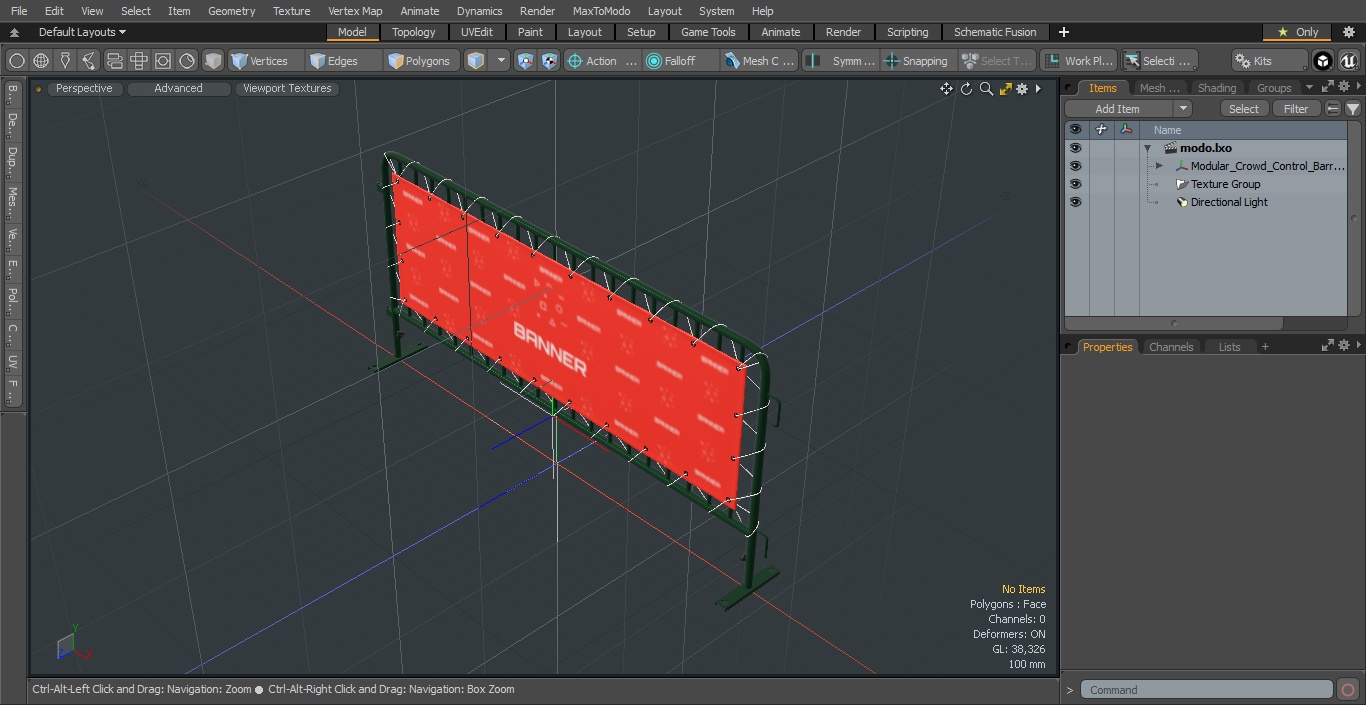 3D Green Interlocking Steel Barricade with Banner