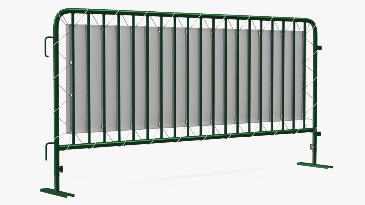 3D Green Interlocking Steel Barricade with Banner