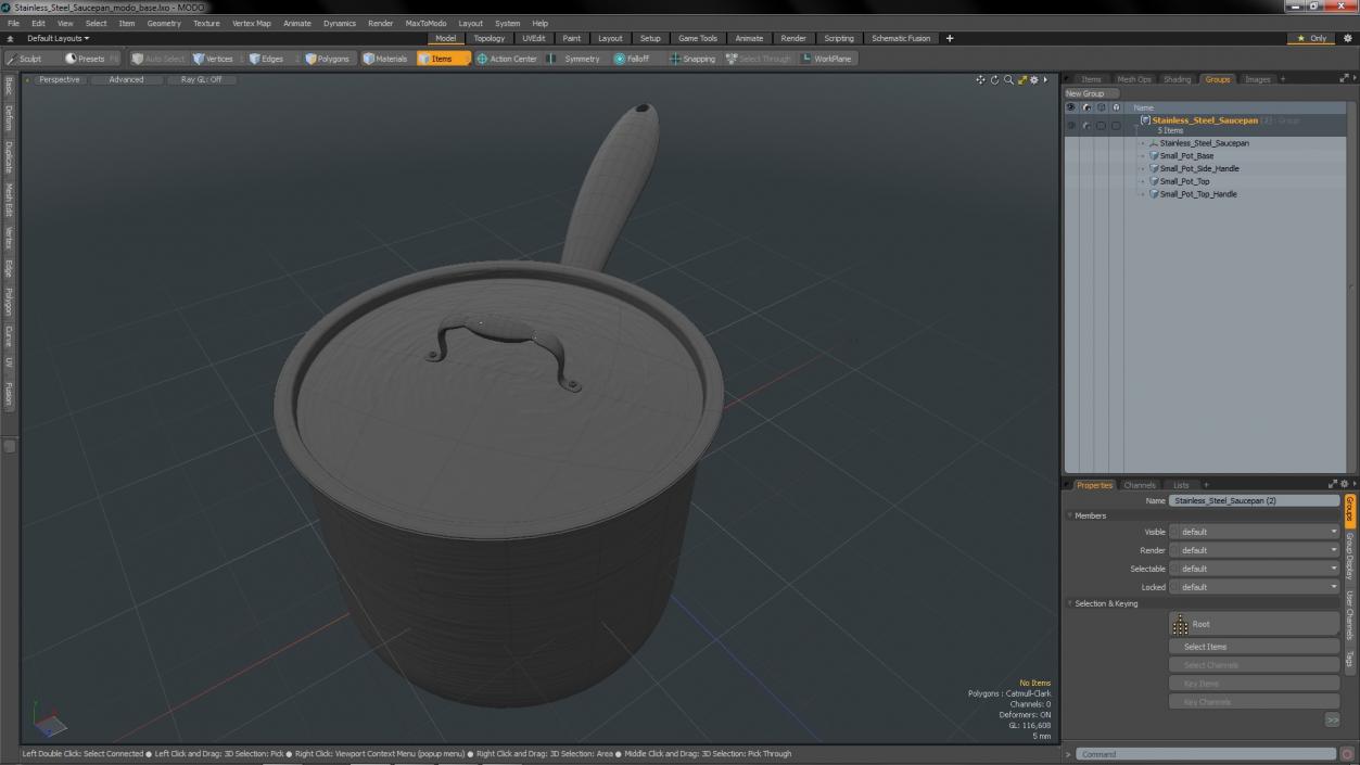 Stainless Steel Saucepan 3D model