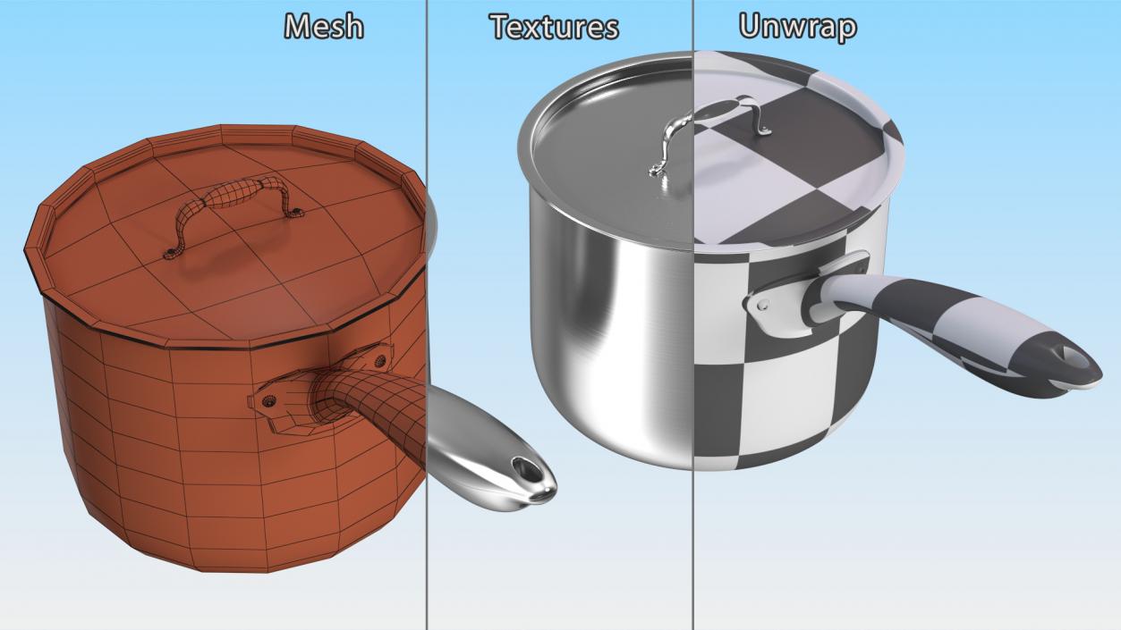 Stainless Steel Saucepan 3D model