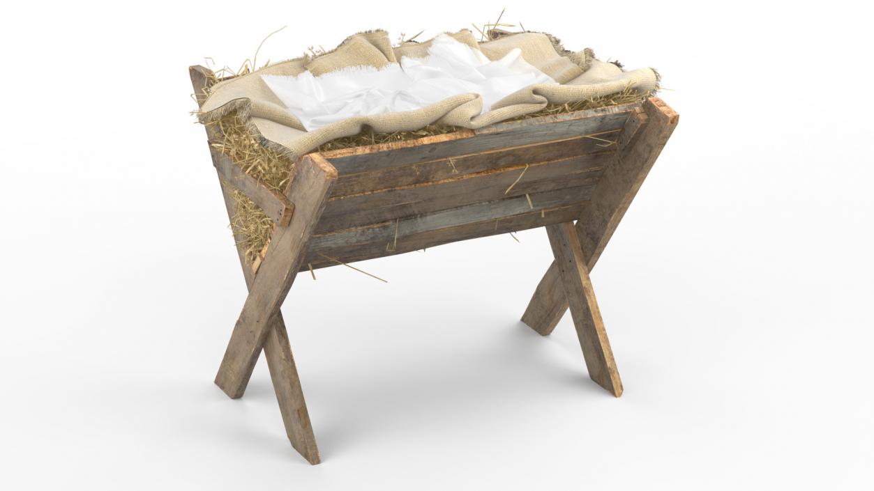 Manger With Swaddling Cloth 3D