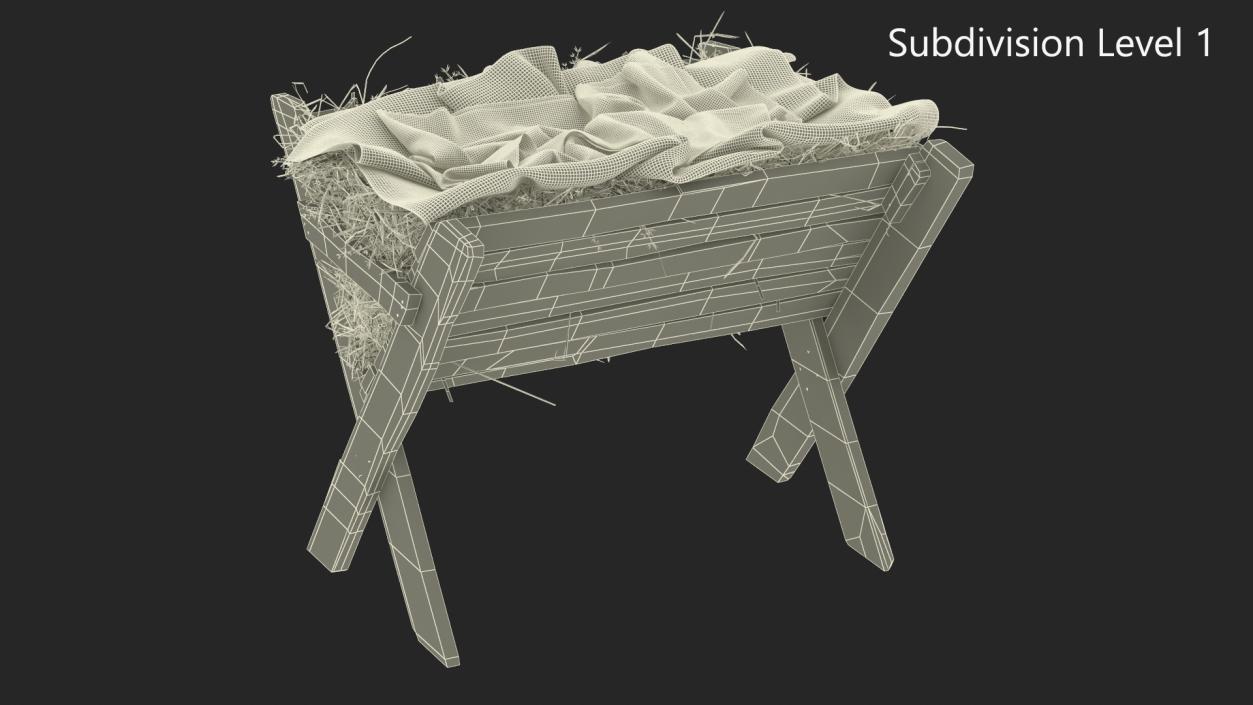 Manger With Swaddling Cloth 3D