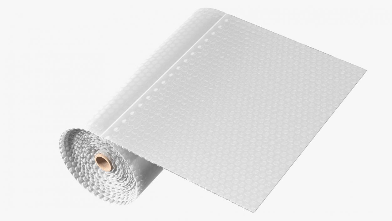 3D Transparent Bubble Wrap Roll Packaging model