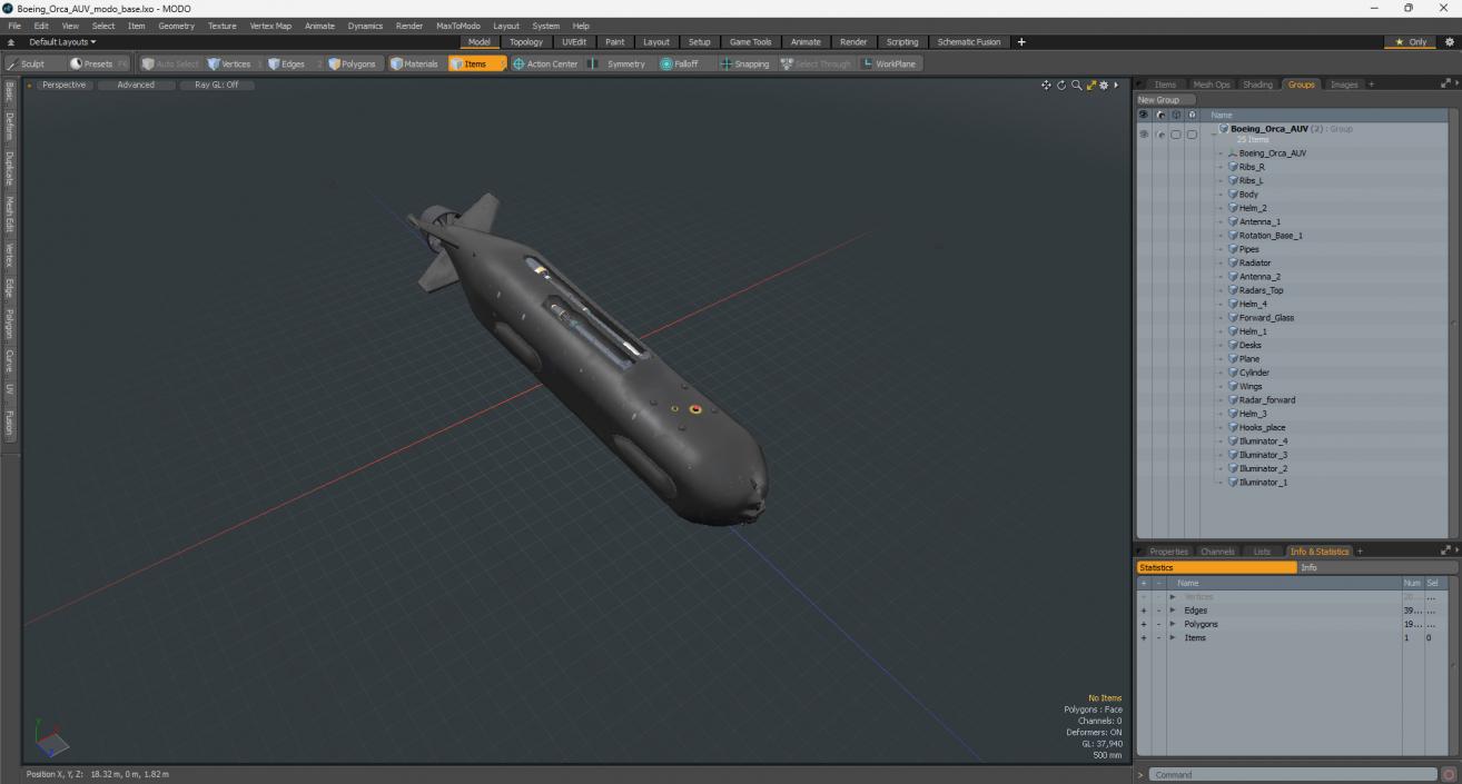 3D model Boeing Orca AUV