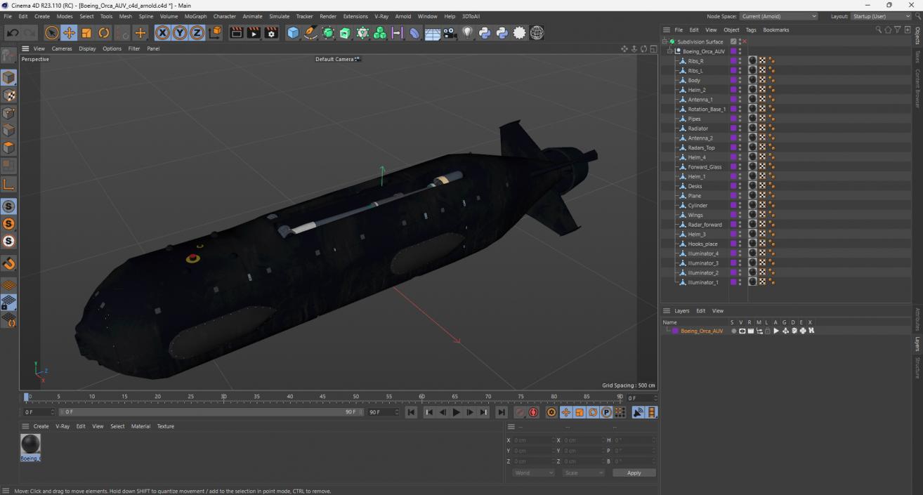 3D model Boeing Orca AUV