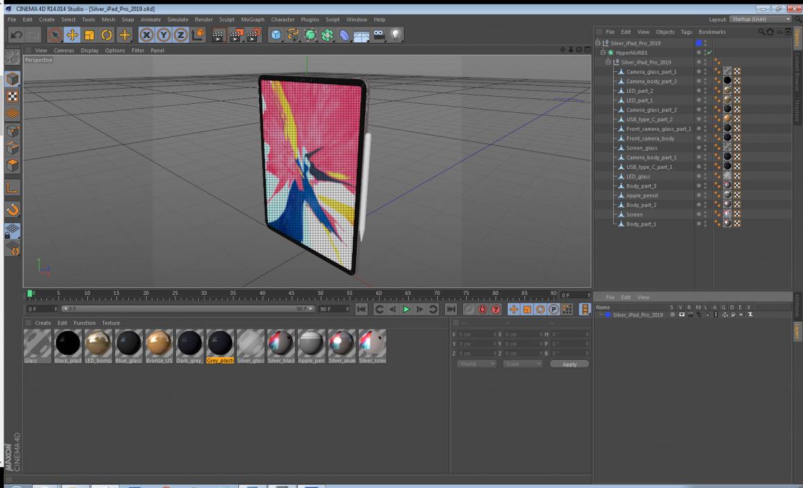 3D model Silver iPad Pro 2019