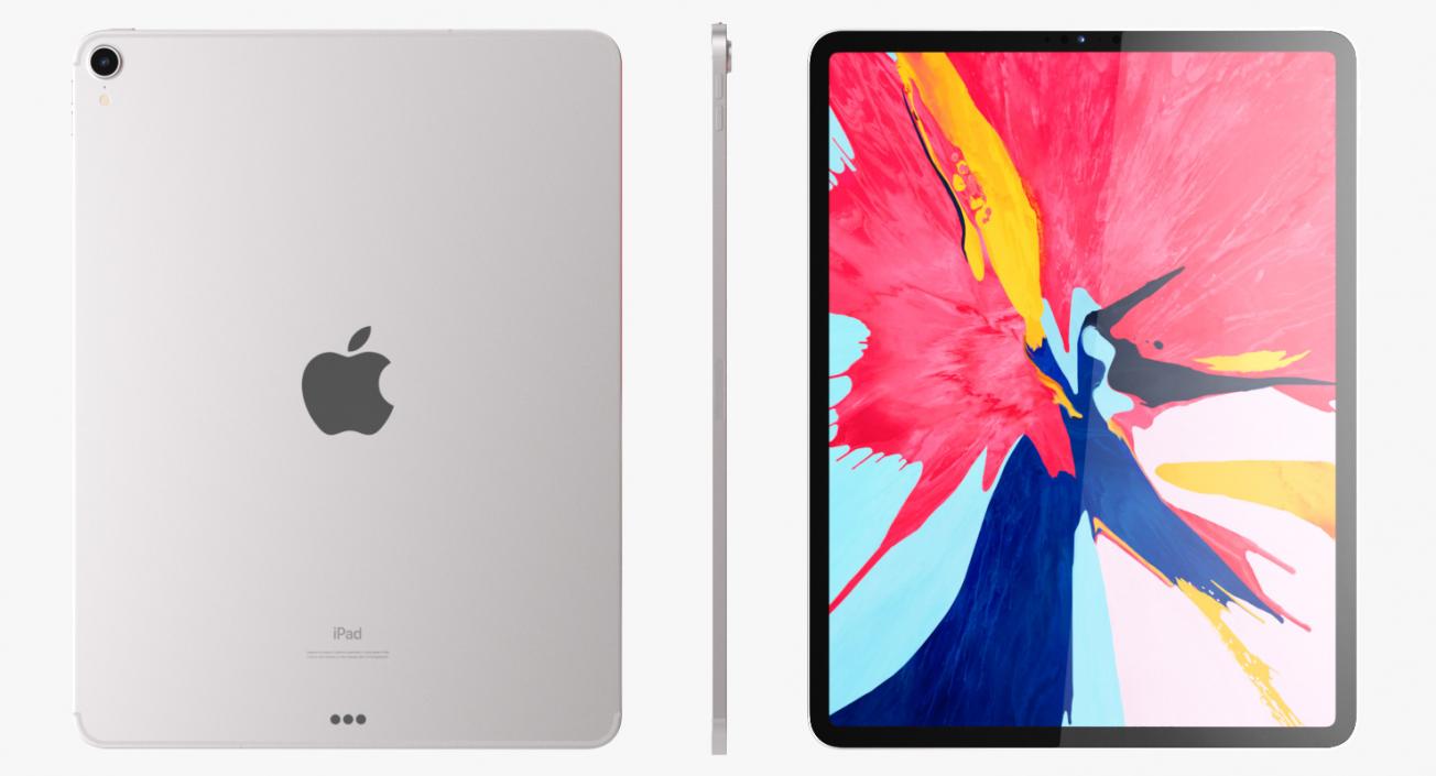 3D model Silver iPad Pro 2019