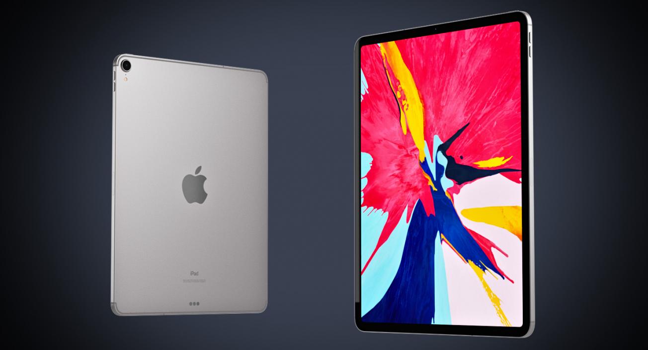 3D model Silver iPad Pro 2019