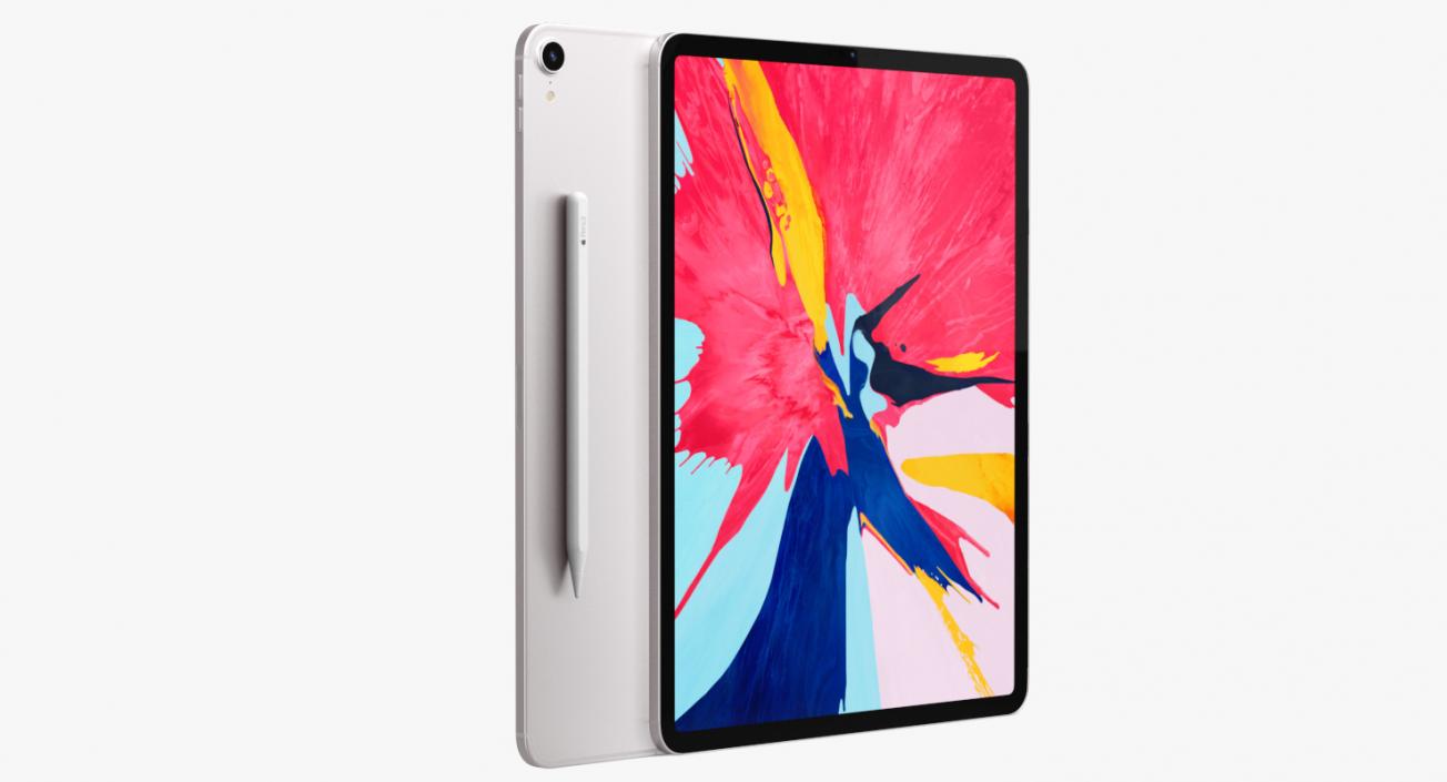 3D model Silver iPad Pro 2019