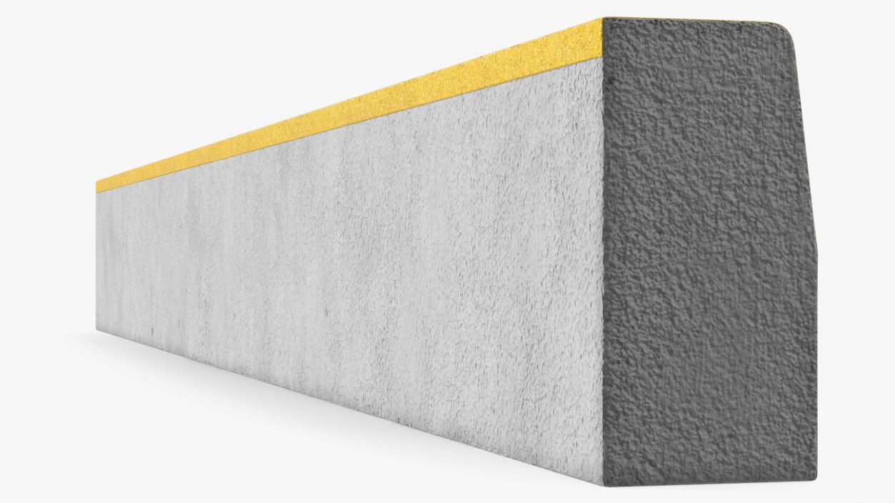 Road Curb 3m Yellow 3D model