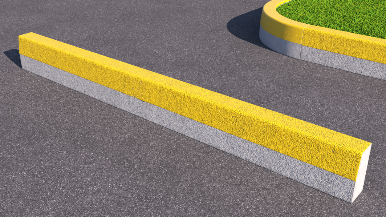 Road Curb 3m Yellow 3D model