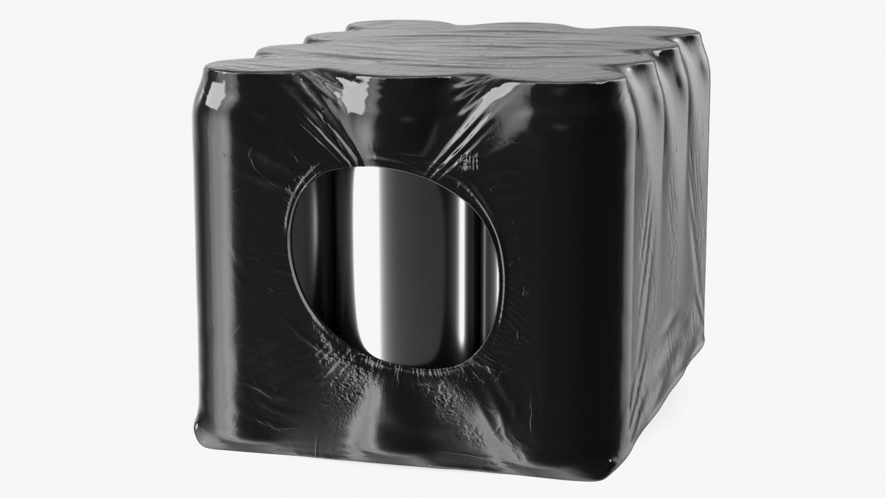 3D model Pack of 12 Pcs Aluminium Can 500ml Black