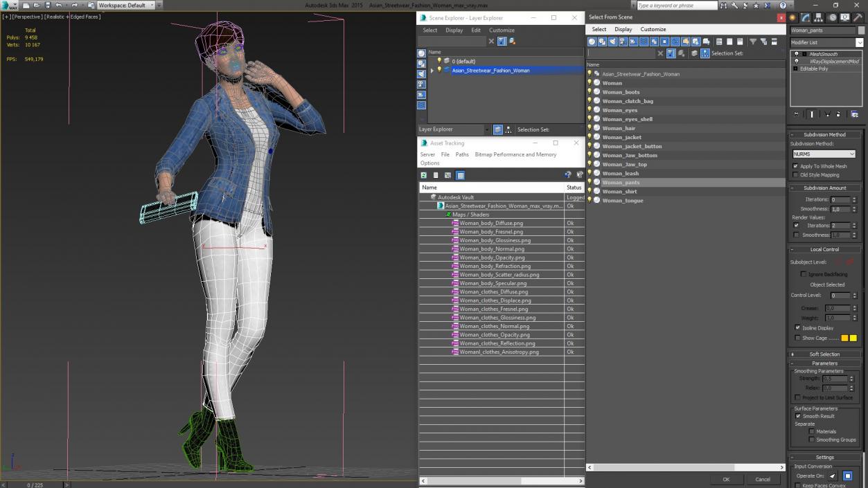 3D model Asian Streetwear Fashion Woman