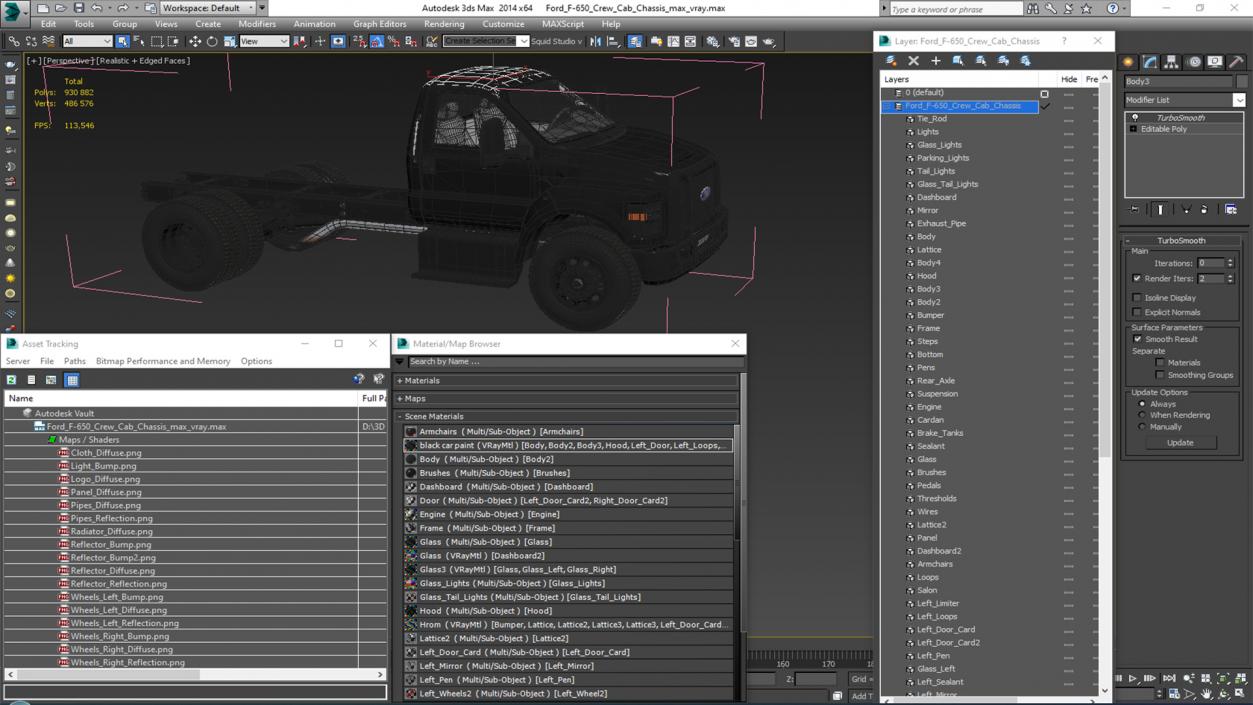 Ford F-650 Crew Cab Chassis 3D