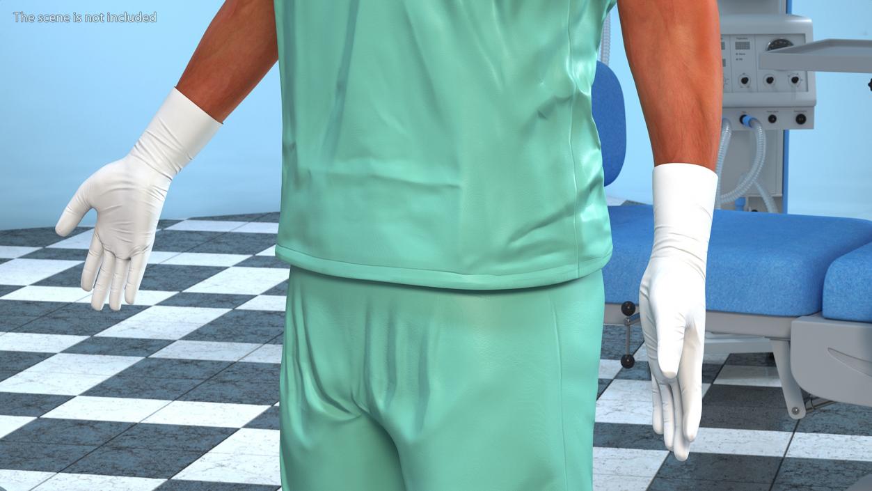 3D Male Surgeon Doctor wearing Mask Rigged for Maya model