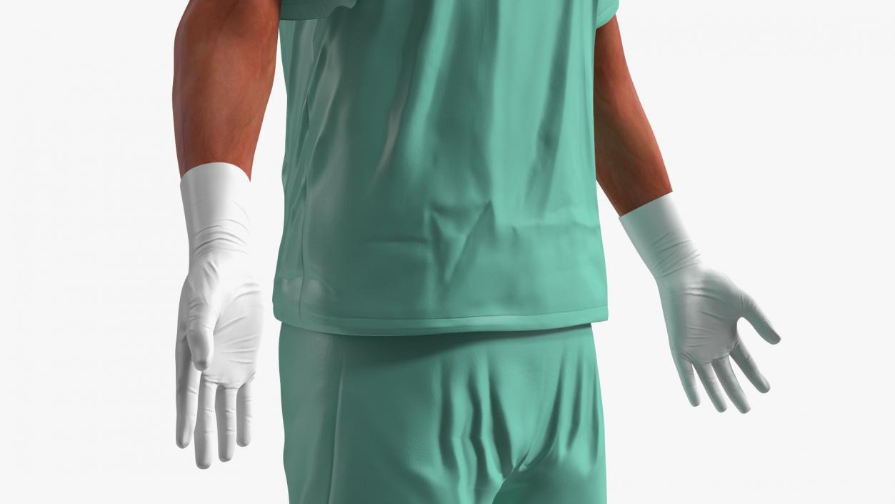 Male Surgeon Doctor wearing Mask Rigged 3D model