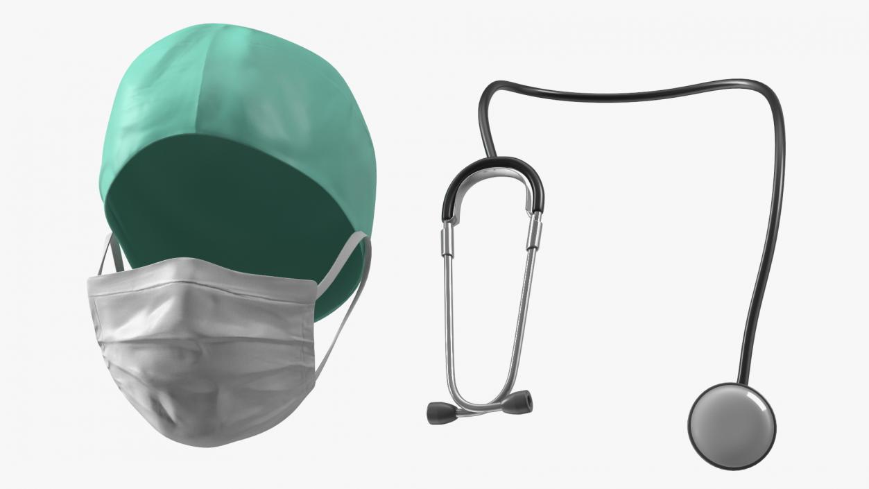 Male Surgeon Doctor wearing Mask Rigged 3D model