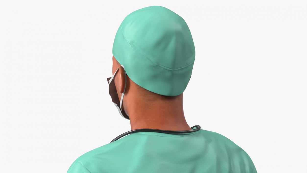 Male Surgeon Doctor wearing Mask Rigged 3D model