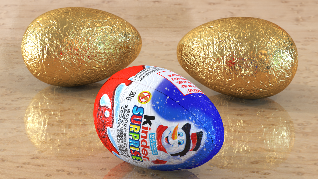 Kinder Surprise Christmas Chocolate Egg 3D model