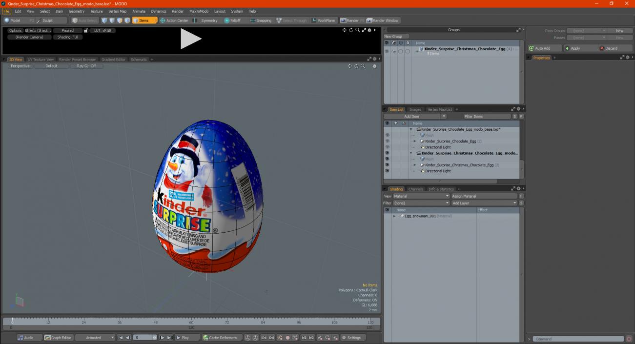 Kinder Surprise Christmas Chocolate Egg 3D model