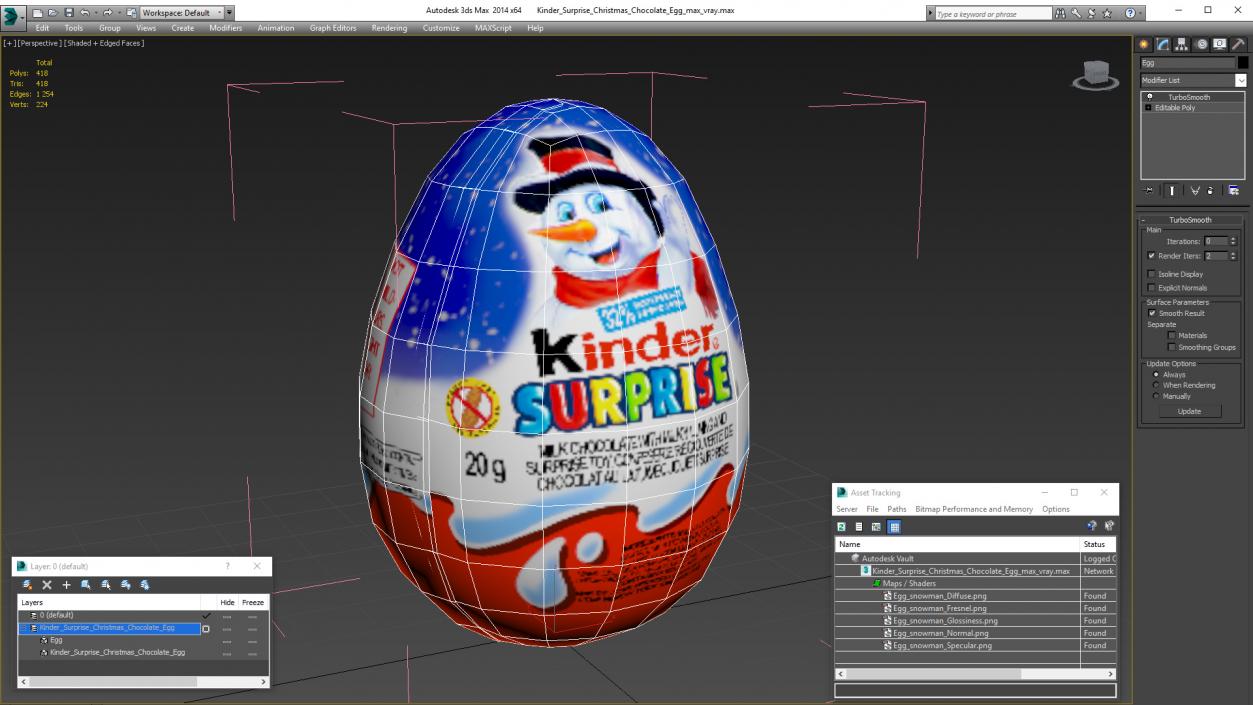 Kinder Surprise Christmas Chocolate Egg 3D model