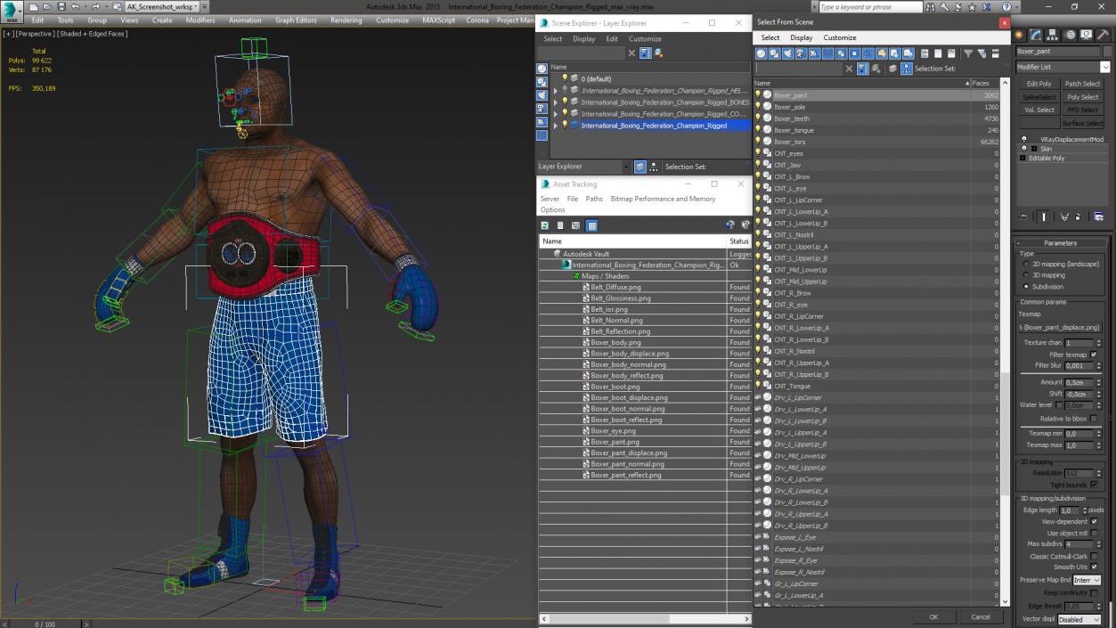 3D International Boxing Federation Champion Rigged for Cinema 4D