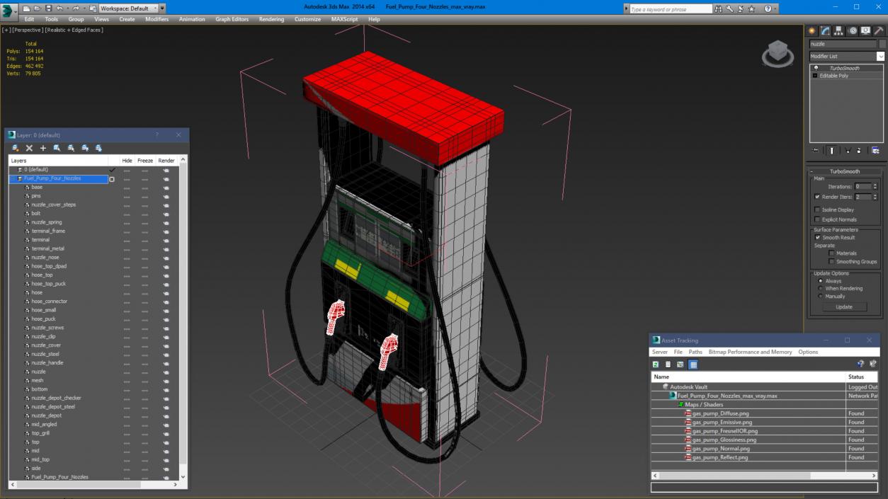 Fuel Pump Four Nozzles 3D