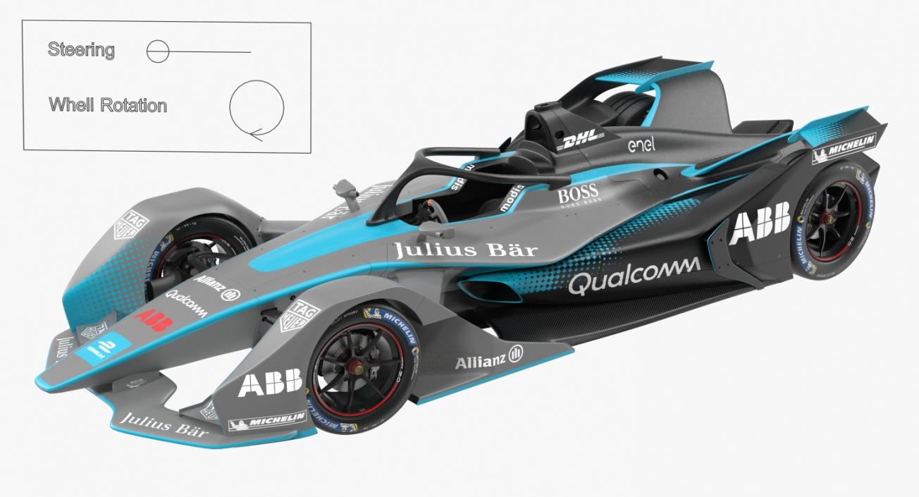 3D model Gen2 Formula E Car Rigged