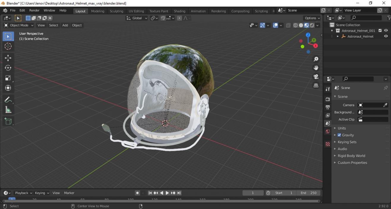 3D Astronaut Helmet 2 model