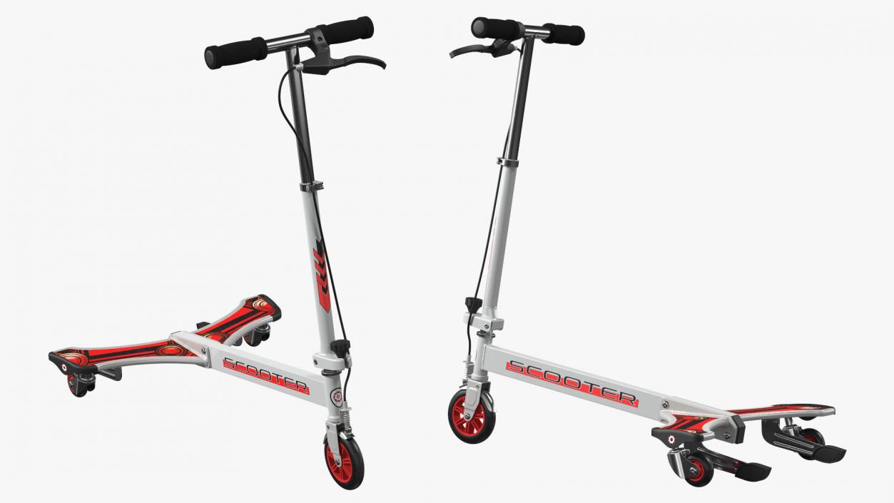 3D PowerWing Scooter Gray Red