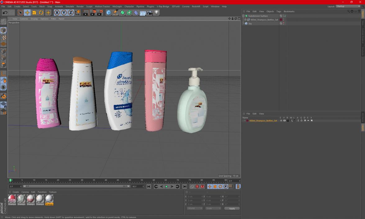 3D model 400ml Shampoo Bottles Set