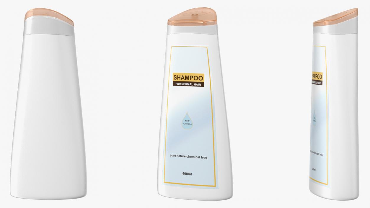 3D model 400ml Shampoo Bottles Set