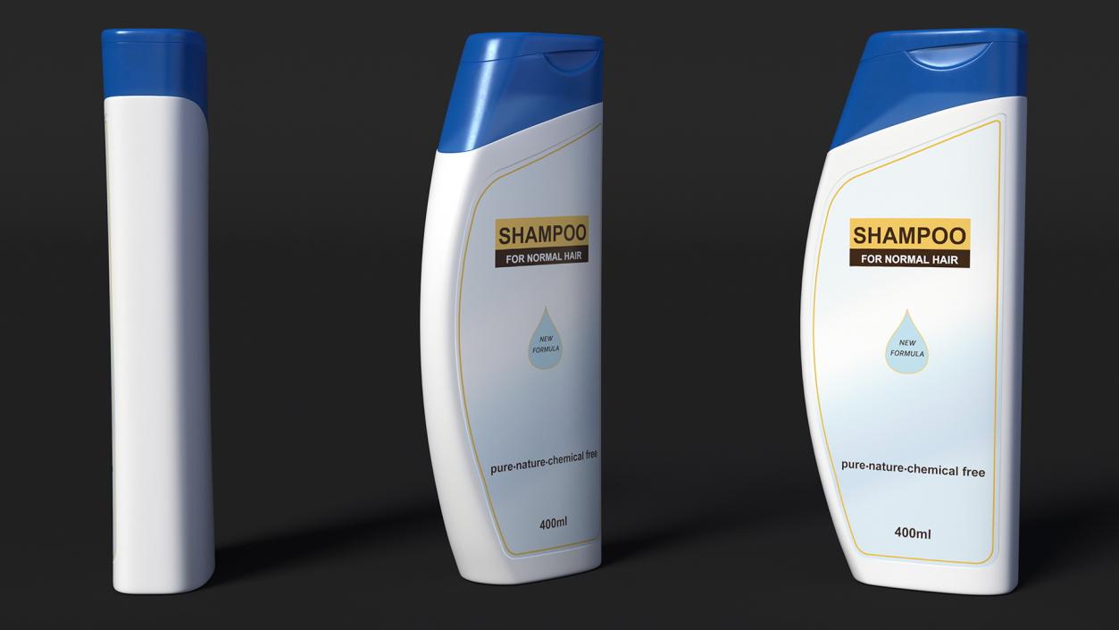 3D model 400ml Shampoo Bottles Set