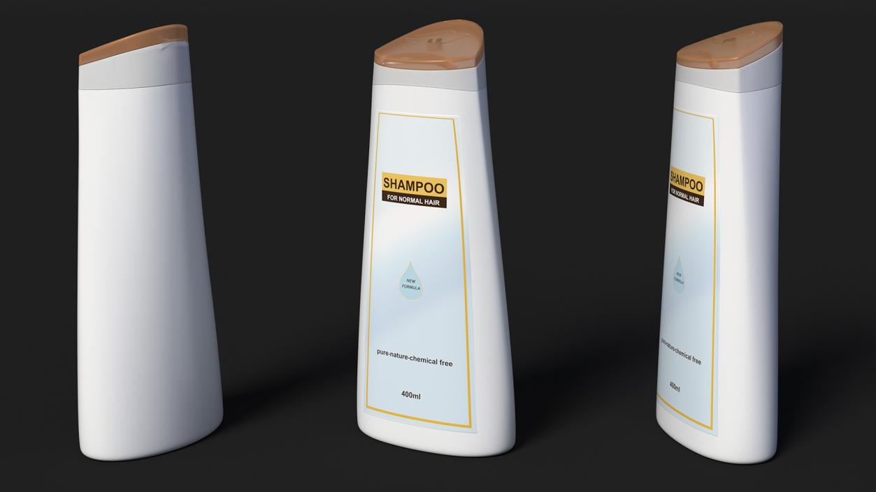 3D model 400ml Shampoo Bottles Set