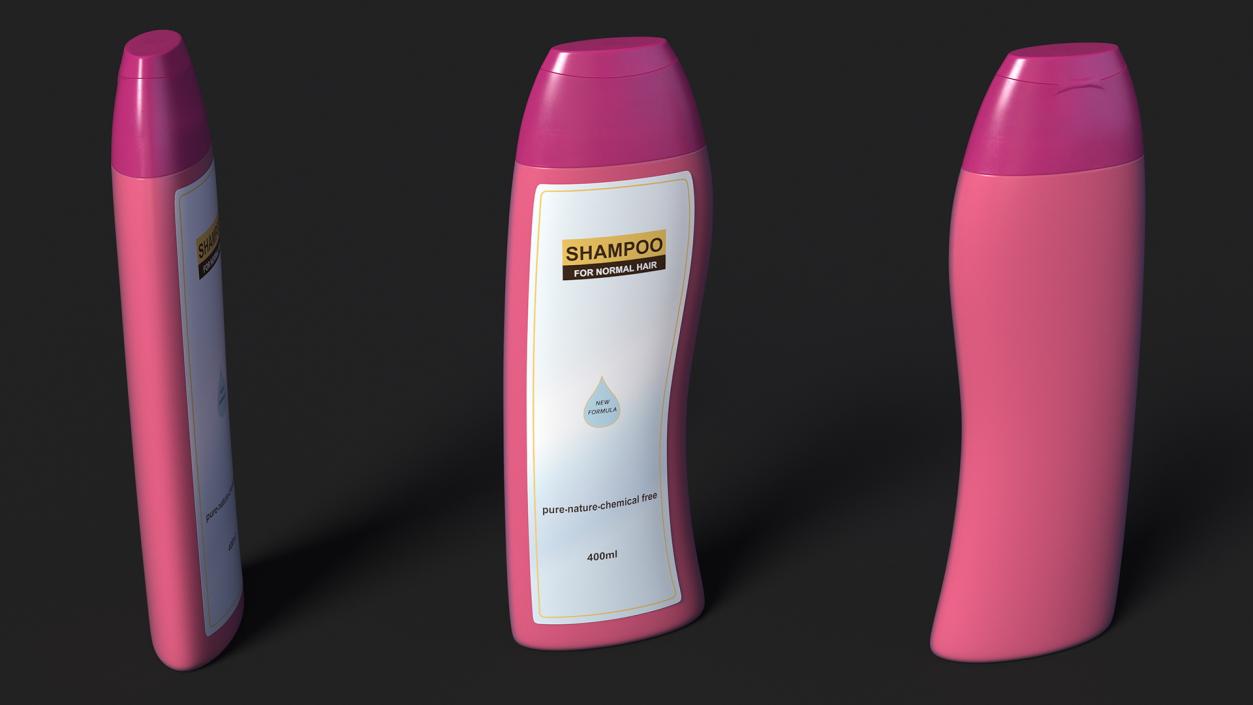 3D model 400ml Shampoo Bottles Set