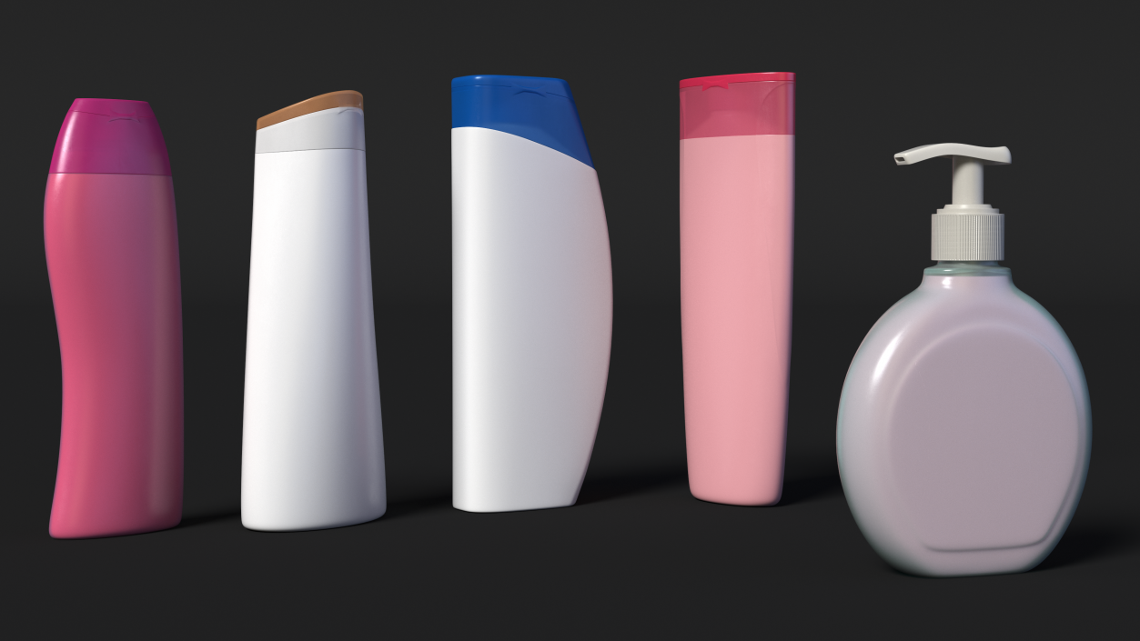 3D model 400ml Shampoo Bottles Set