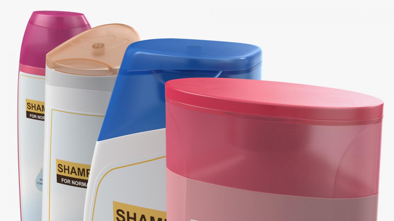 3D model 400ml Shampoo Bottles Set