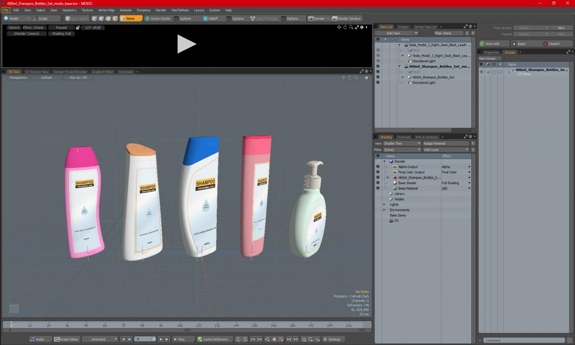 3D model 400ml Shampoo Bottles Set