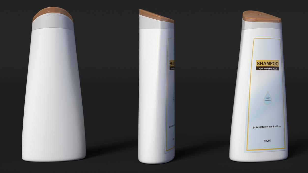 3D model 400ml Shampoo Bottles Set