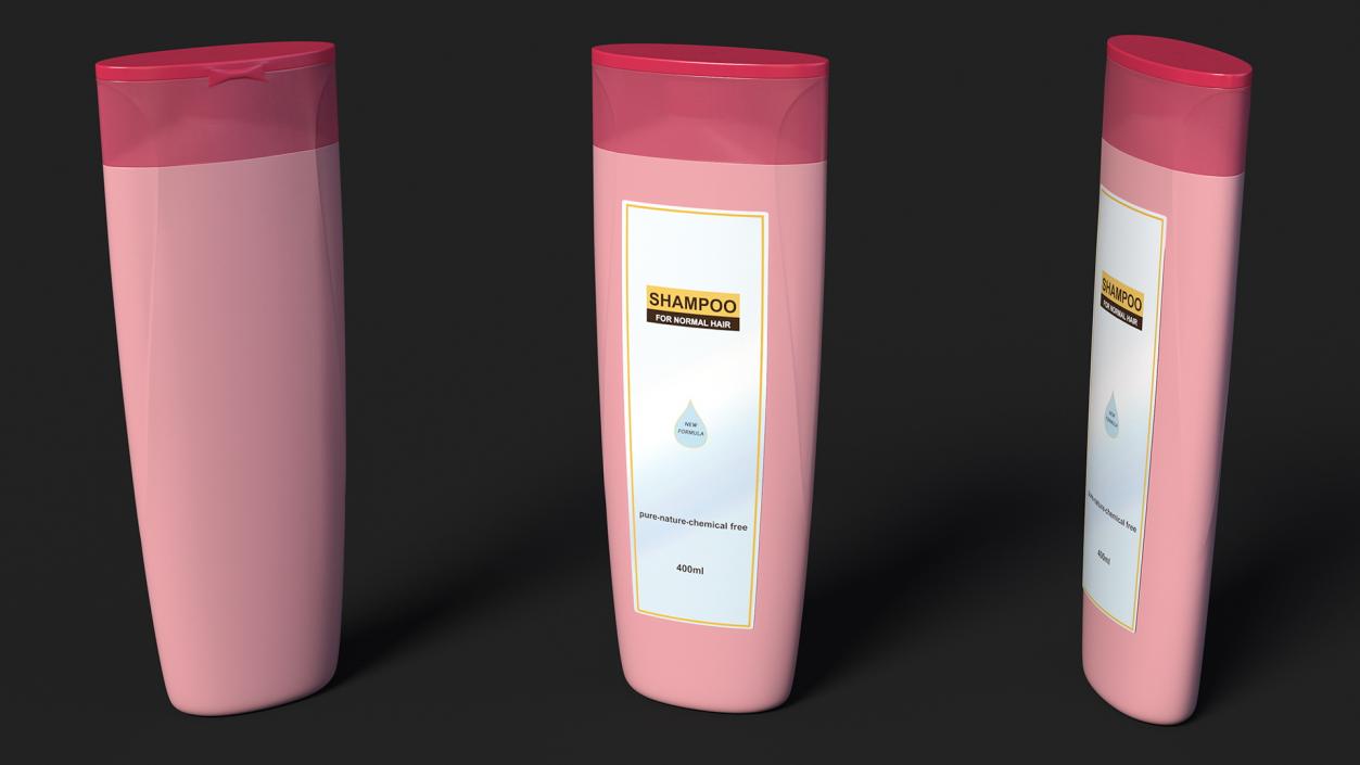 3D model 400ml Shampoo Bottles Set