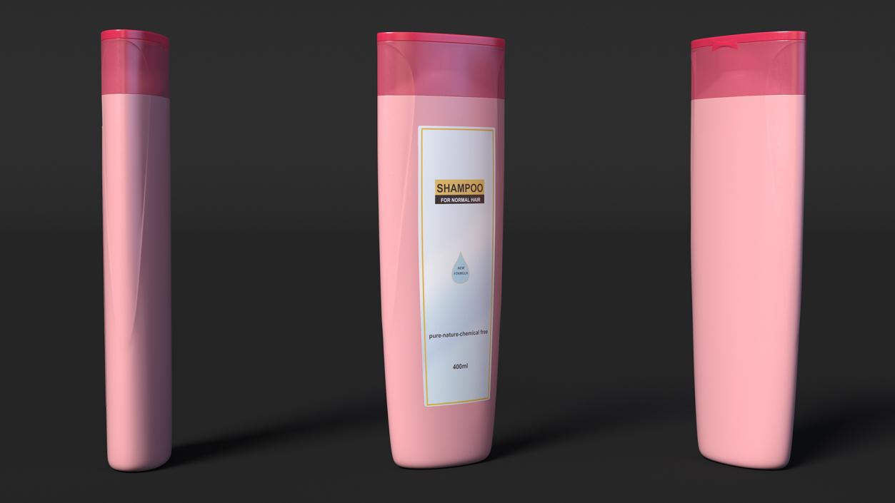 3D model 400ml Shampoo Bottles Set