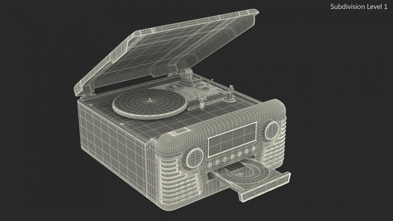 3D model Victrola Black Retro Turntable