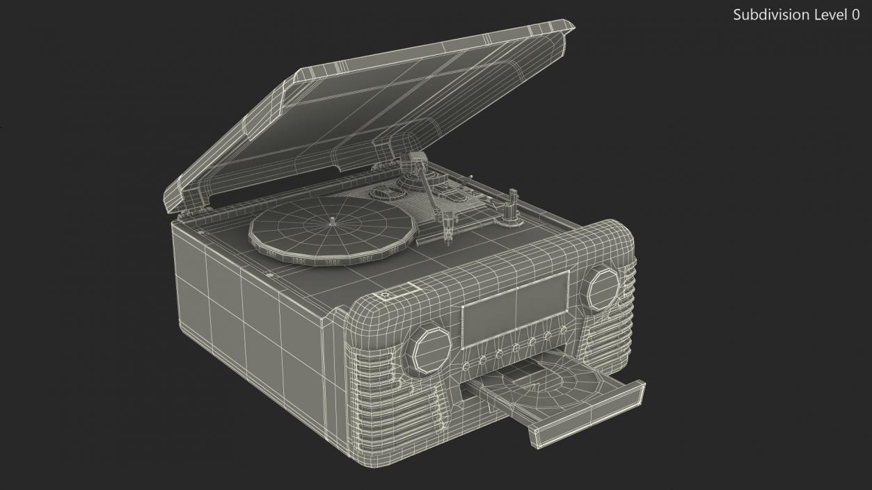 3D model Victrola Black Retro Turntable