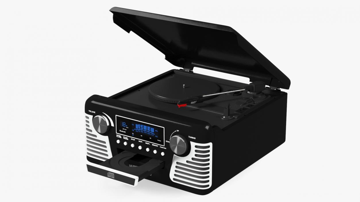 3D model Victrola Black Retro Turntable