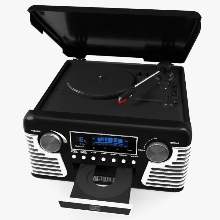 3D model Victrola Black Retro Turntable