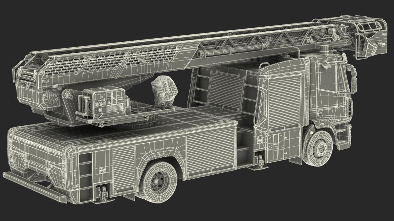 3D model Firefighting Truck with Ladder