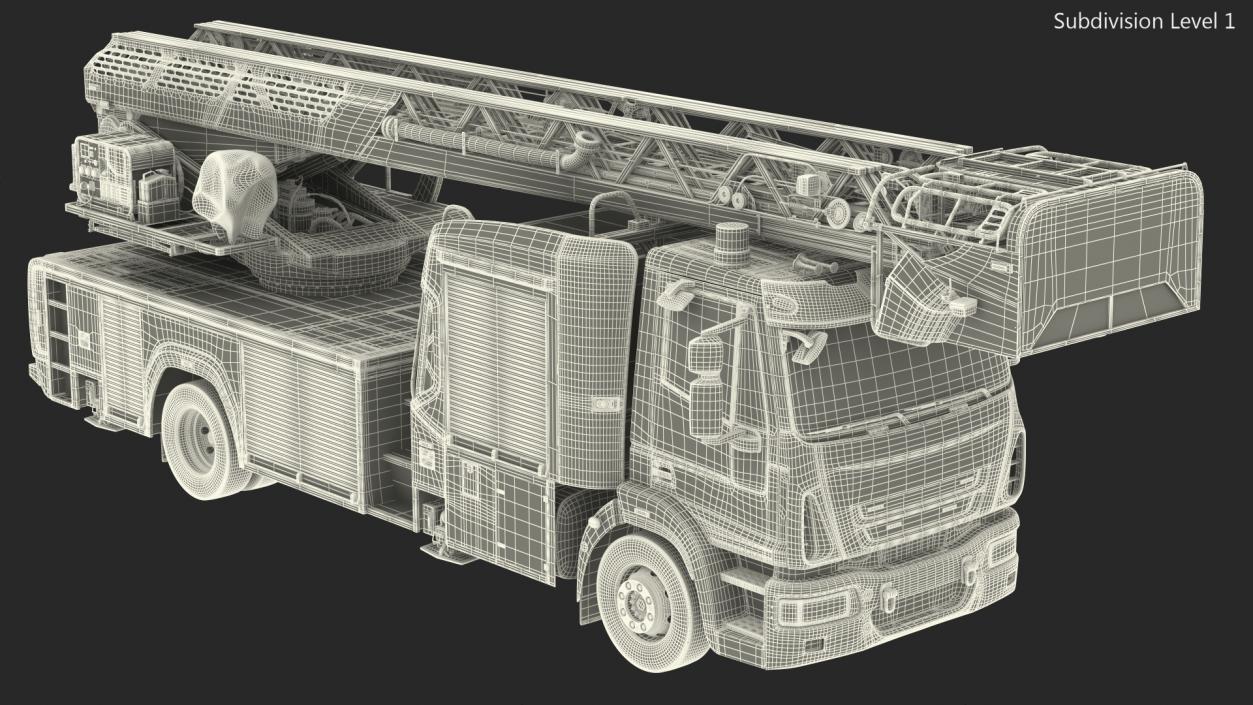 3D model Firefighting Truck with Ladder