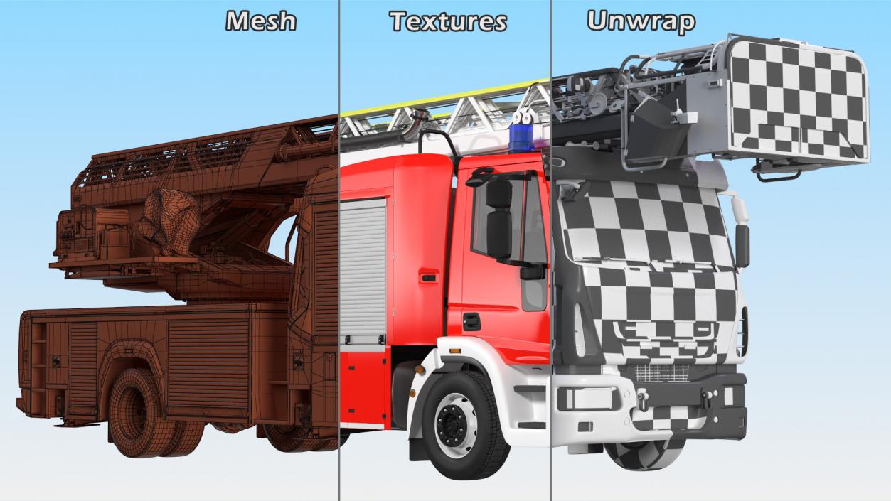 3D model Firefighting Truck with Ladder